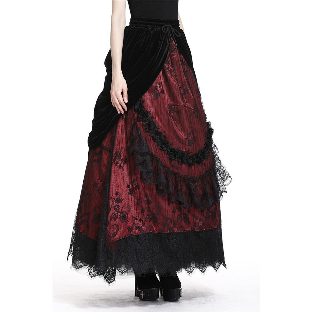 Dark in Love Gothic Victorian Vampire Vkei Dark Fairycore Long Skirt XS-XL - Picture 14 of 15